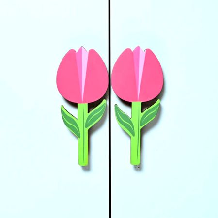 Handcrafted Acacia Wood Tulip Handle Pair